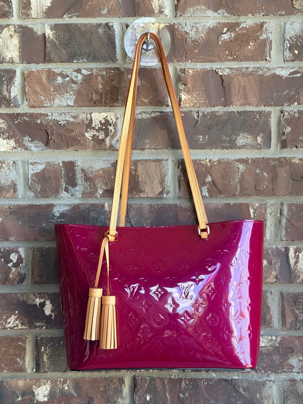 Louis Vuitton Long Beach Tote Monogram Vernis PM Burgundy 63463